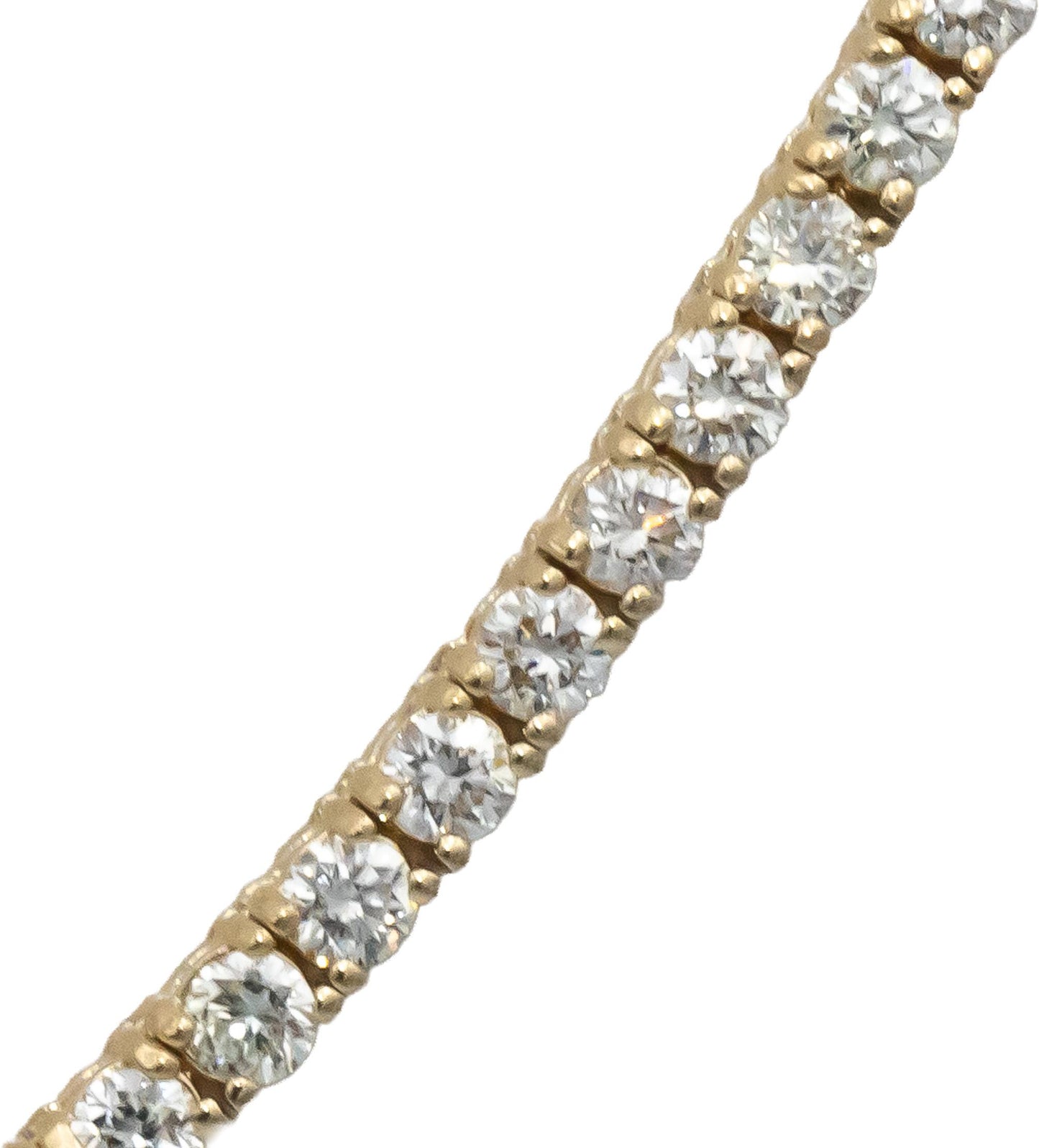 14k Yellow Gold VS Round Diamond Tennis Necklace 7.98CT