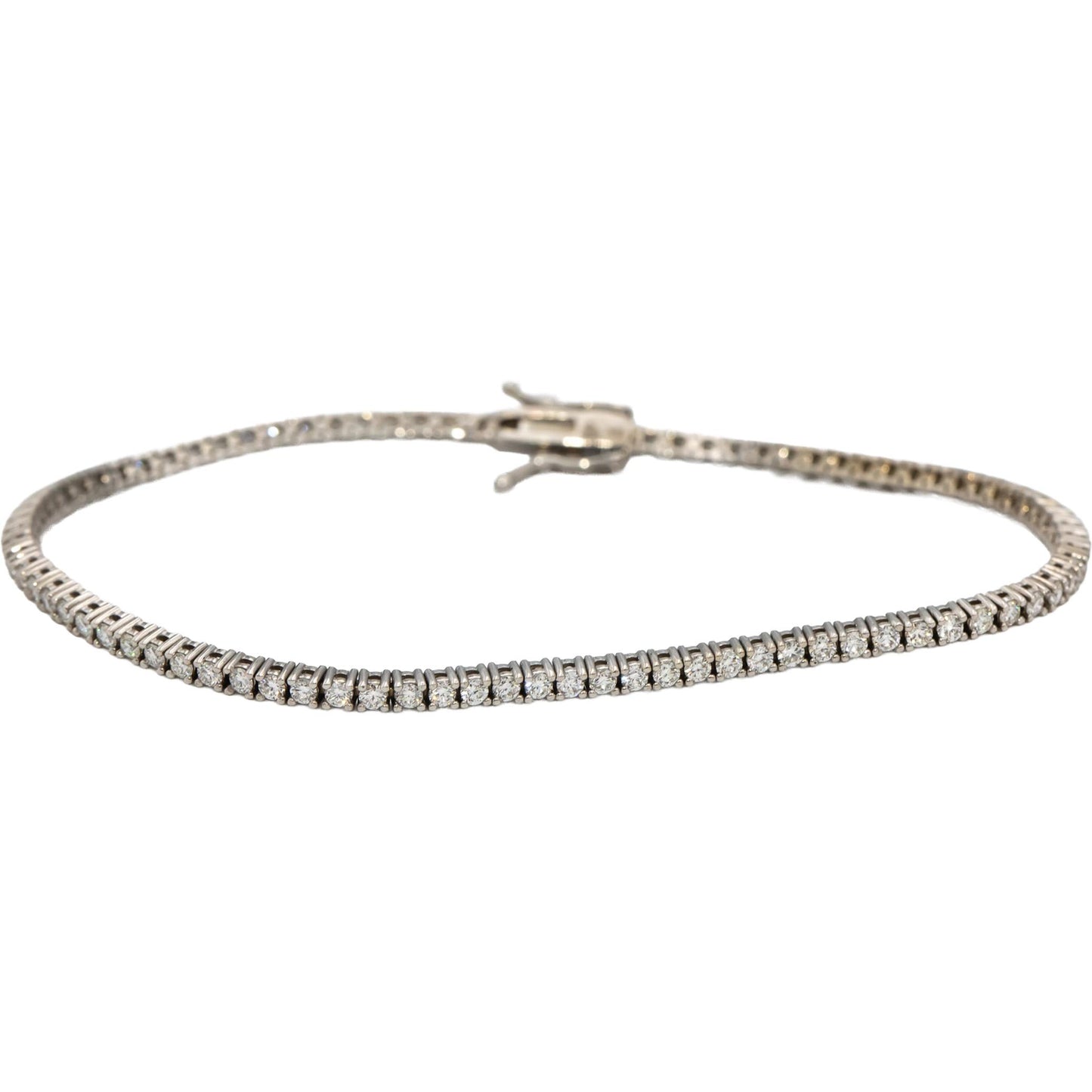 14k White Gold Round Diamond Tennis Bracelet 2.30CT