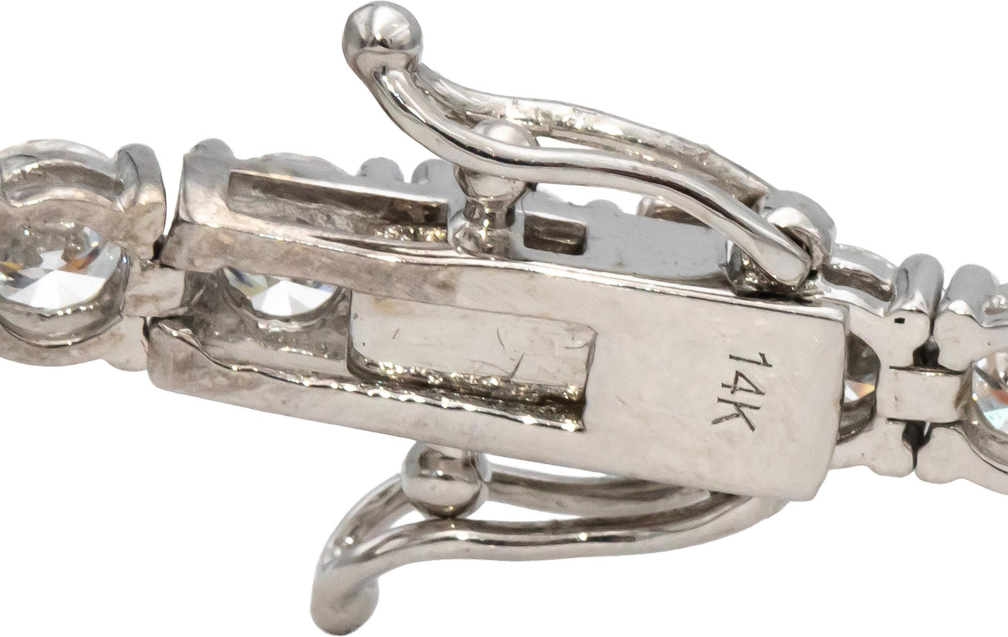 14k White Gold VS Round Diamond Tennis Bracelet 10.02CT