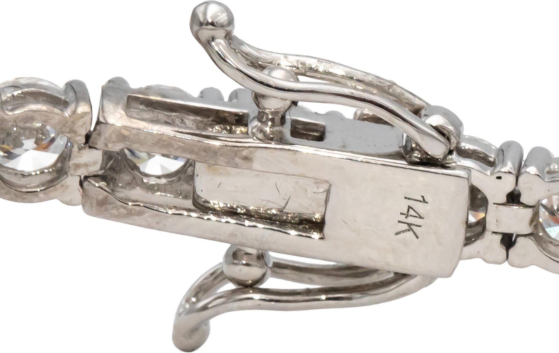 14k White Gold VS Round Diamond Tennis Bracelet 10.02CT