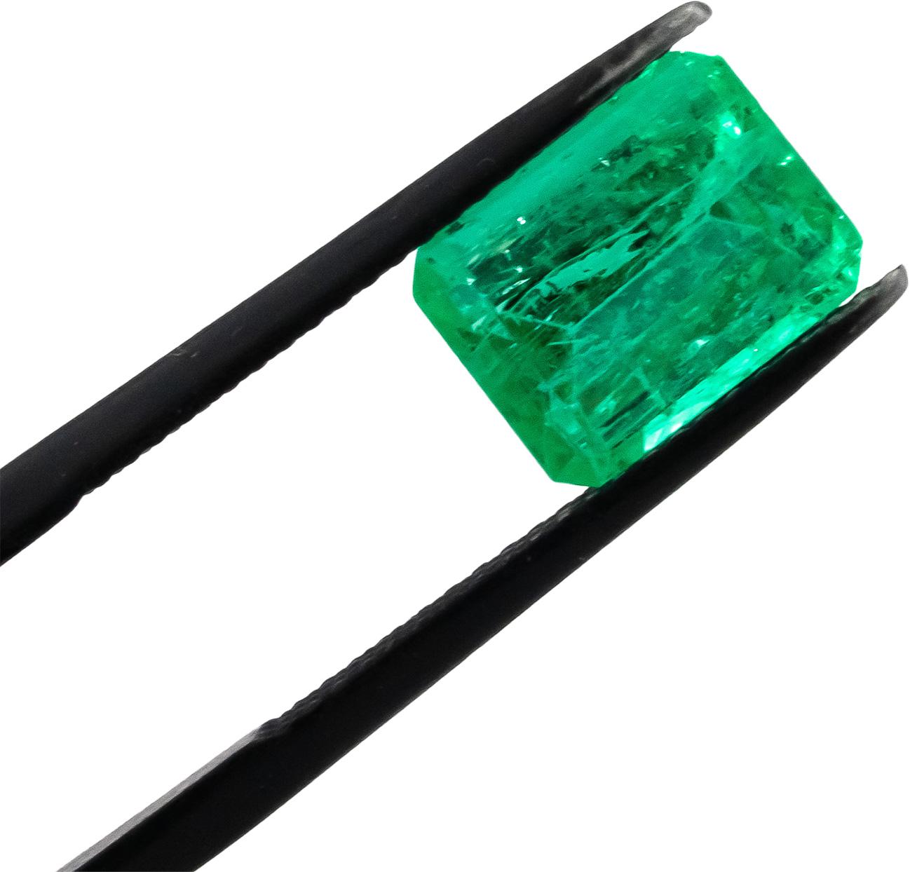 GIA Certified Natural Colombian Emerald Octagonal Cut Loose Gemstone 2.47CT