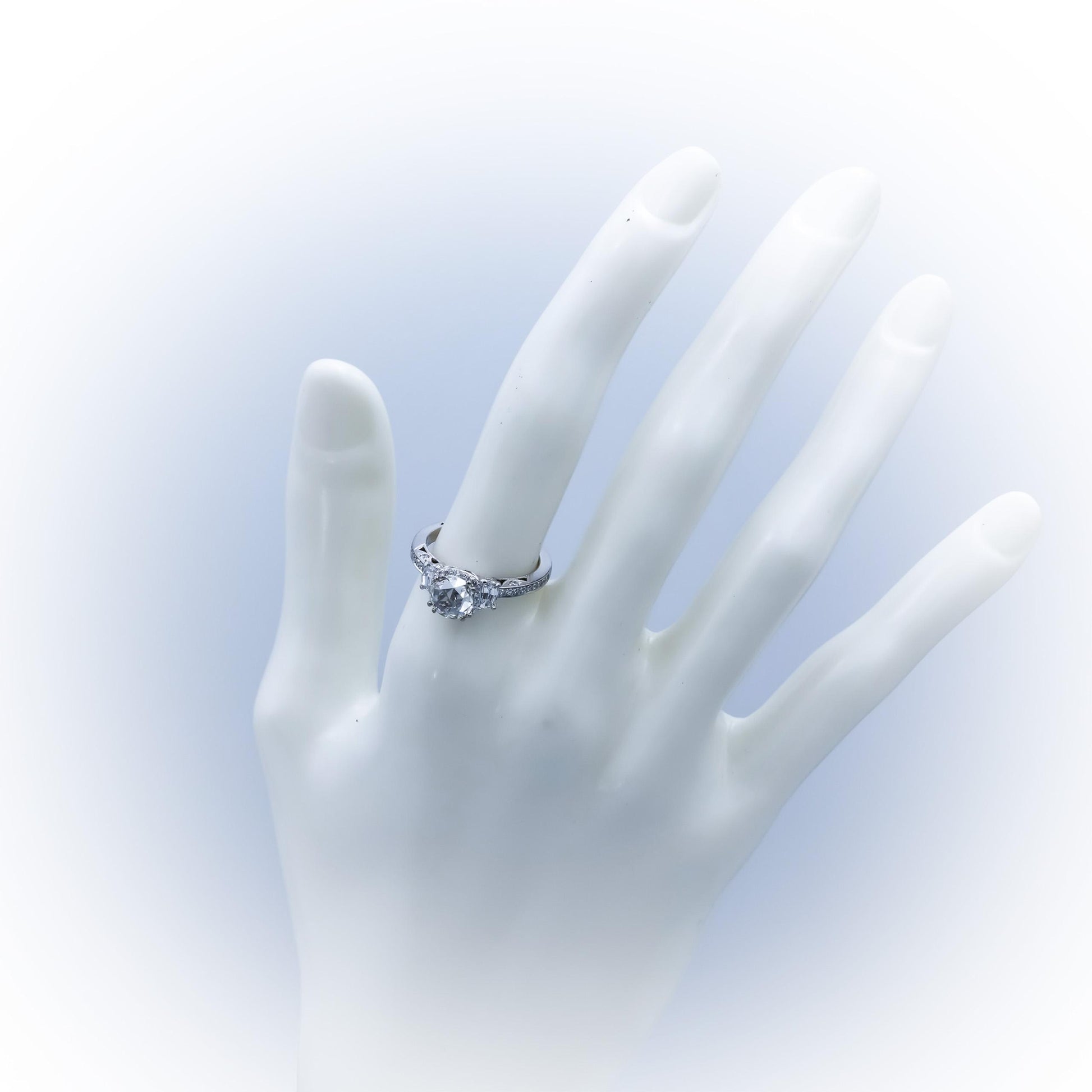 GIA Cert. TACORI 18k White Gold Diamond Engagement Ring 1.46CT w/ 1.01CT Center