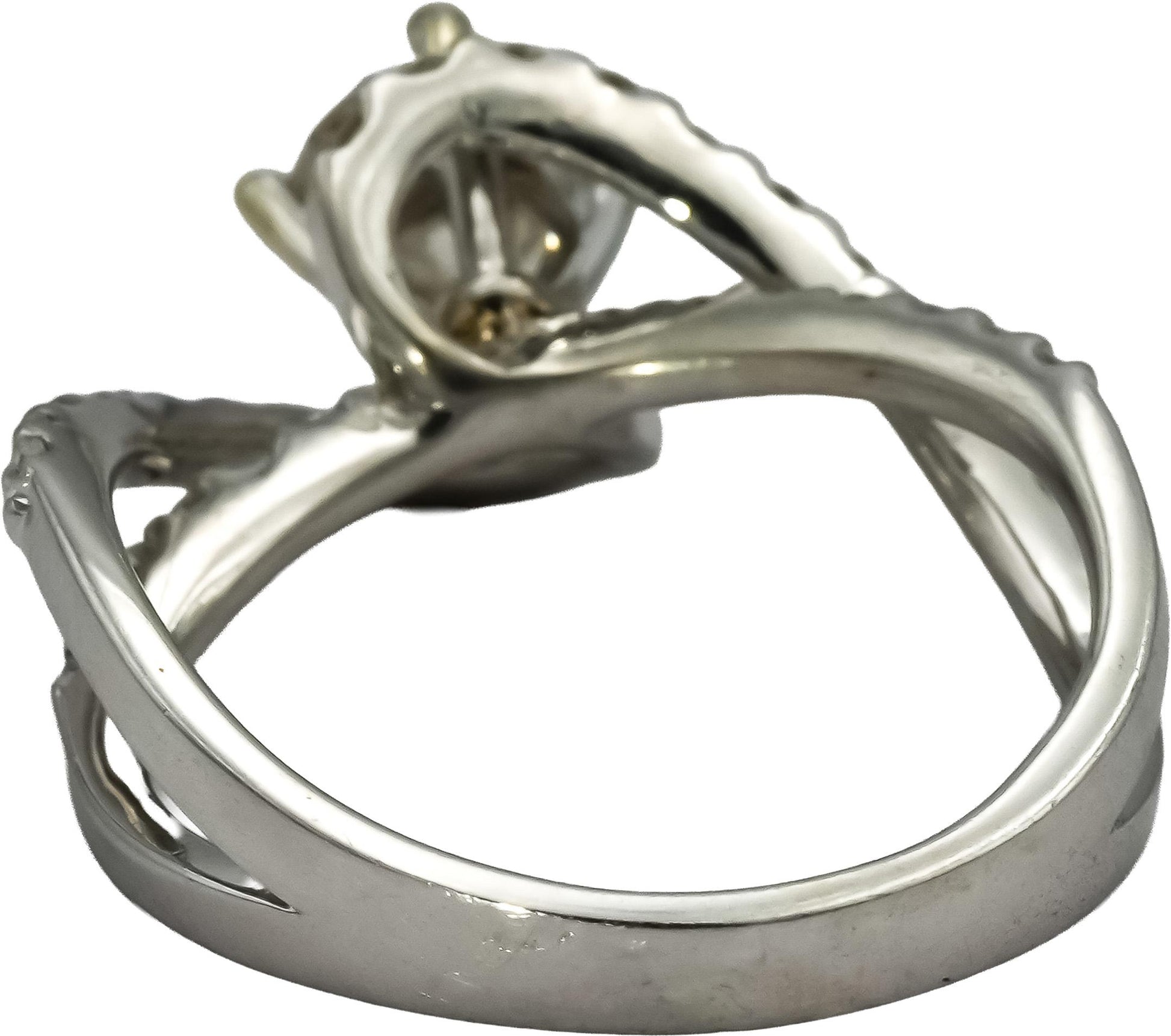 14k White Gold Round Diamond Engagement Ring 1.61CT w/ 1.11CT Center Size 7
