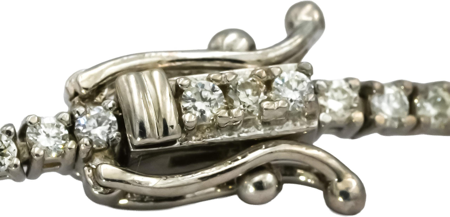 14k White Gold Round VS Diamond Tennis Bracelet 1.70CT