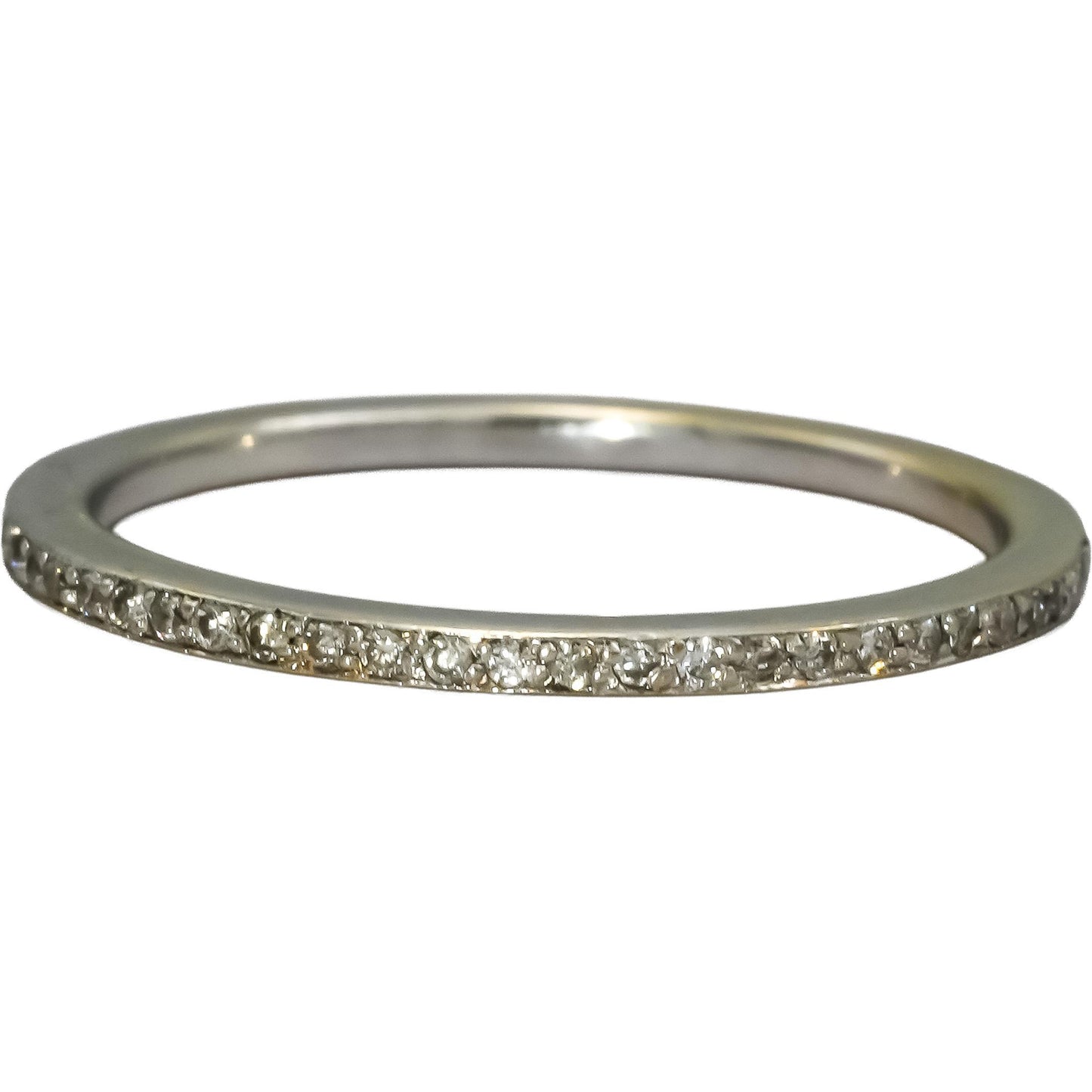 14k White Gold VS Round Diamond Eternity Band Ring 0.25CT Size 6.75