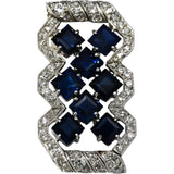 Vintage Antique Platinum VS Diamond and Sapphire Pendant 5.10CT
