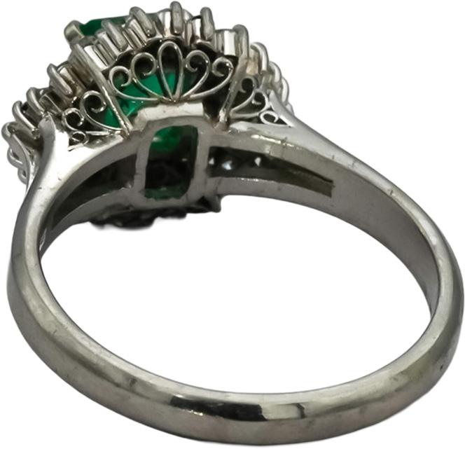 Platinum VS Diamond and Emerald Cocktail Ring 1.74CT Size 8
