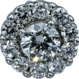 10k White Gold VS Round Cut Lab-Grown Diamond Cluster Stud Earrings 1.50CT