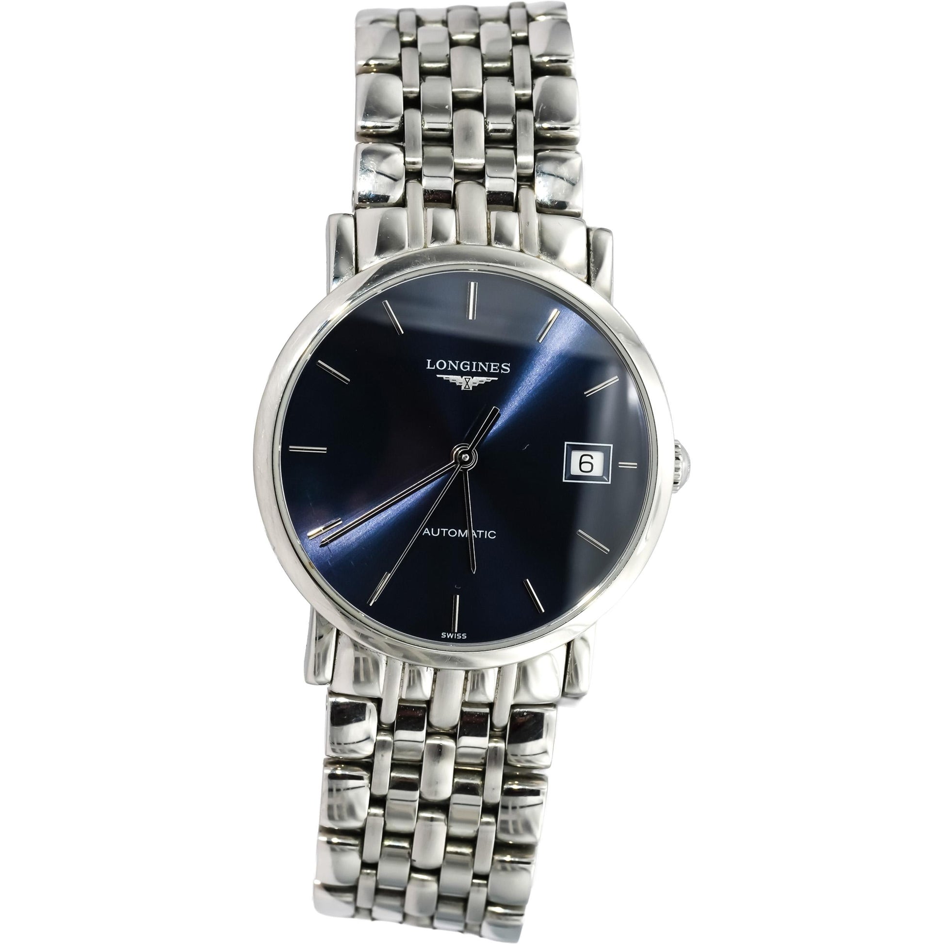 LONGINES Stainless Steel Elegant Collection Blue Dial Automatic Watch w/ B & P