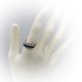 Art Deco Antique 14k White Gold Diamond & Synthetic Sapphire Ring 1.80CT Sz 8