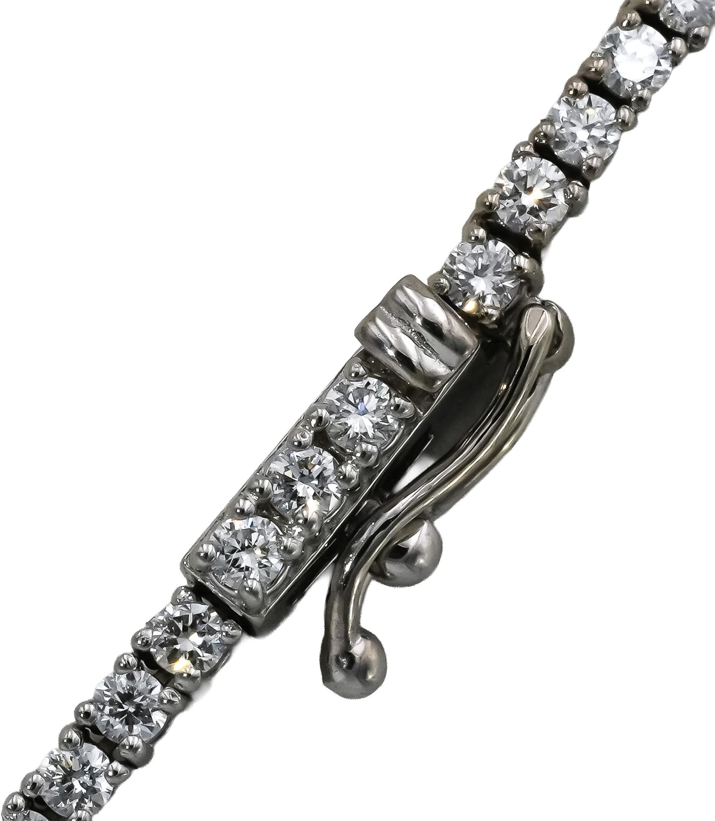 14K White Gold VS Round Diamond Tennis Necklace 5.35CT 217 Pieces