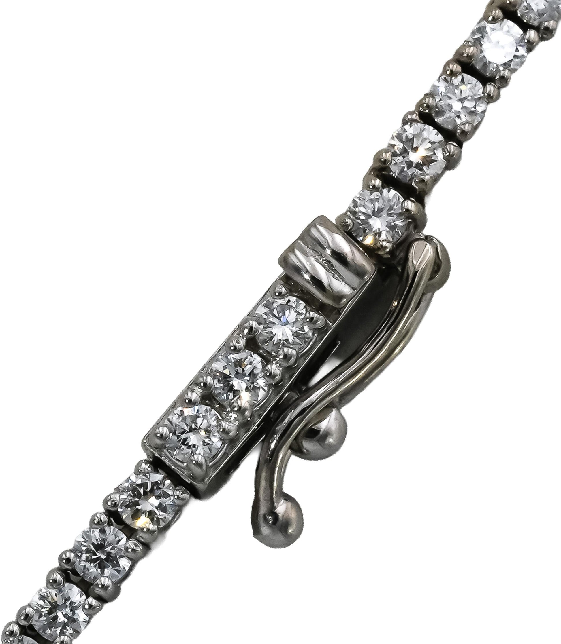 14K White Gold VS Round Diamond Tennis Necklace 5.35CT 217 Pieces