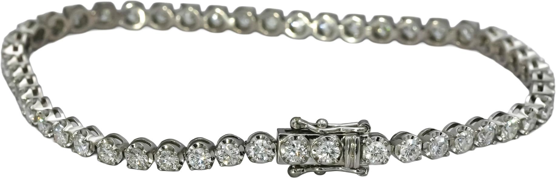 Platinum VS Round Diamond Tennis Bracelet 3.34CT