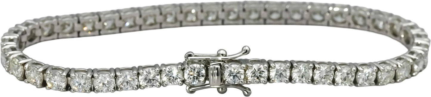 18k White Gold VS Round Natural Diamond Tennis Bracelet 7.0CT