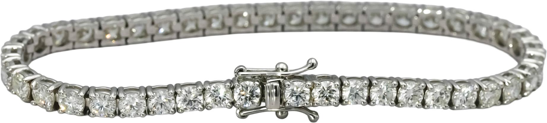18k White Gold VS Round Natural Diamond Tennis Bracelet 7.0CT