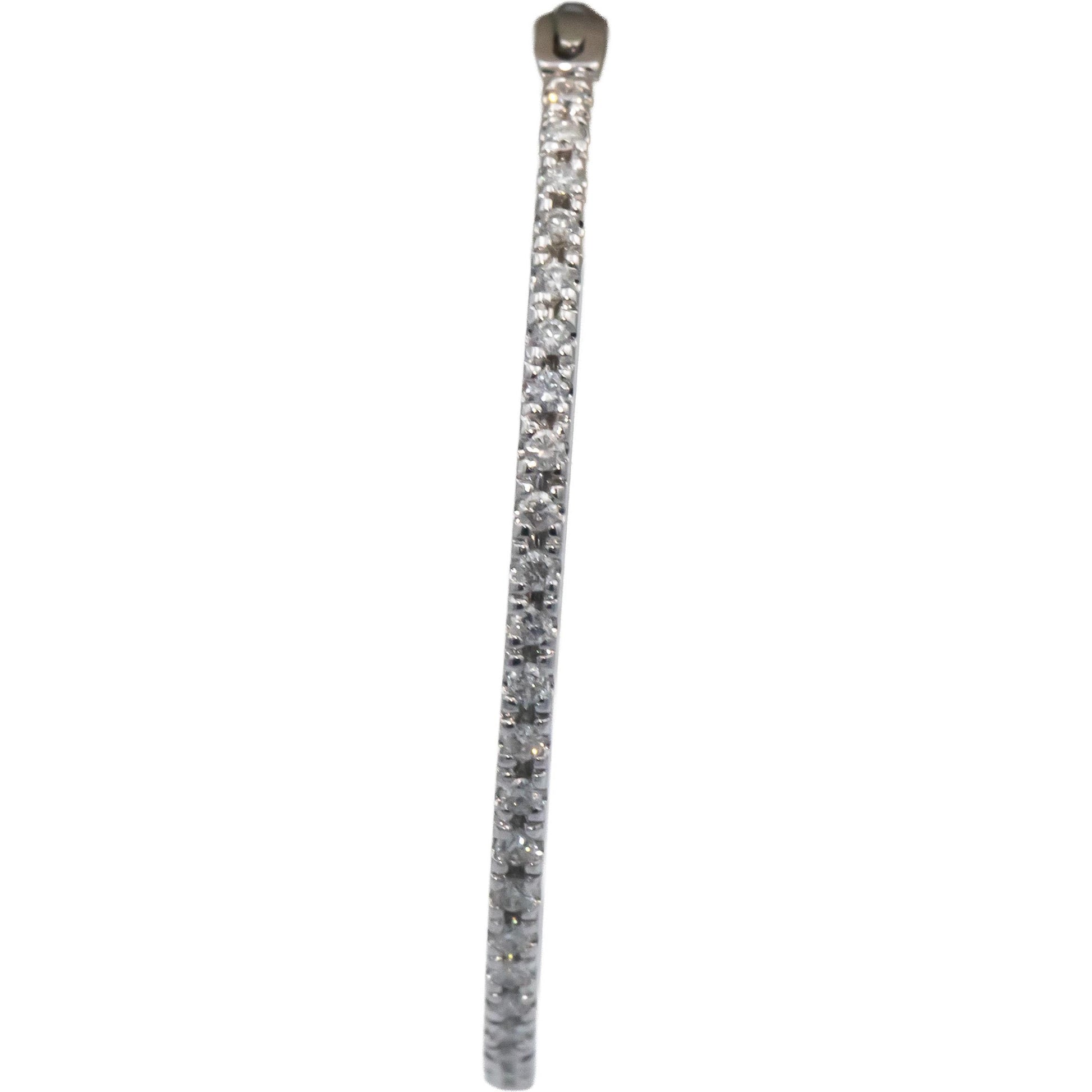 14k White Gold Jewelry 0.50CT Round Cut Diamond Hoop Earrings