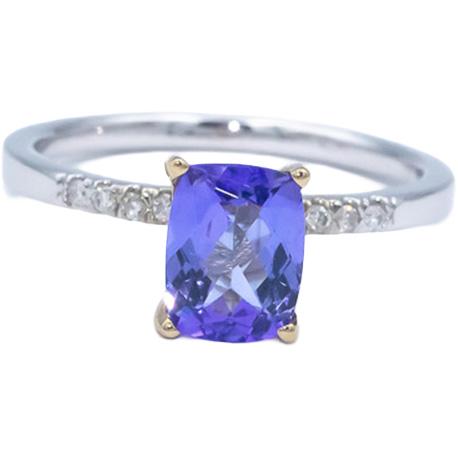 14k White & Yellow Gold 1.62CT VS Diamond and Tanzanite Ring Size 6.75