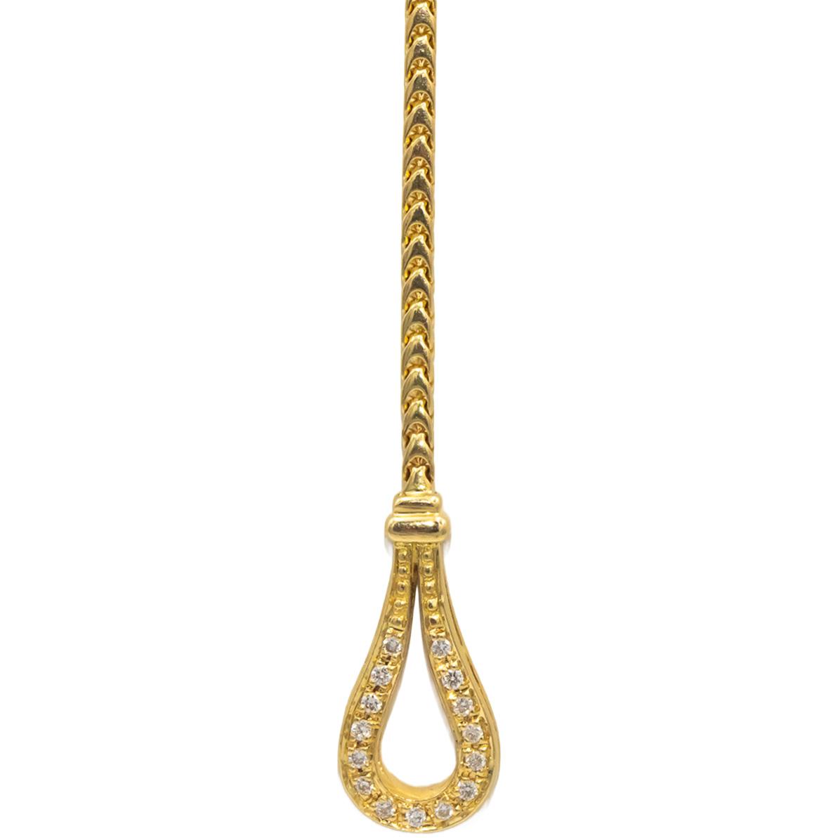DI MODOLO Diamond 18k Yellow Gold Tempia Double Teardrop Necklace .50CT