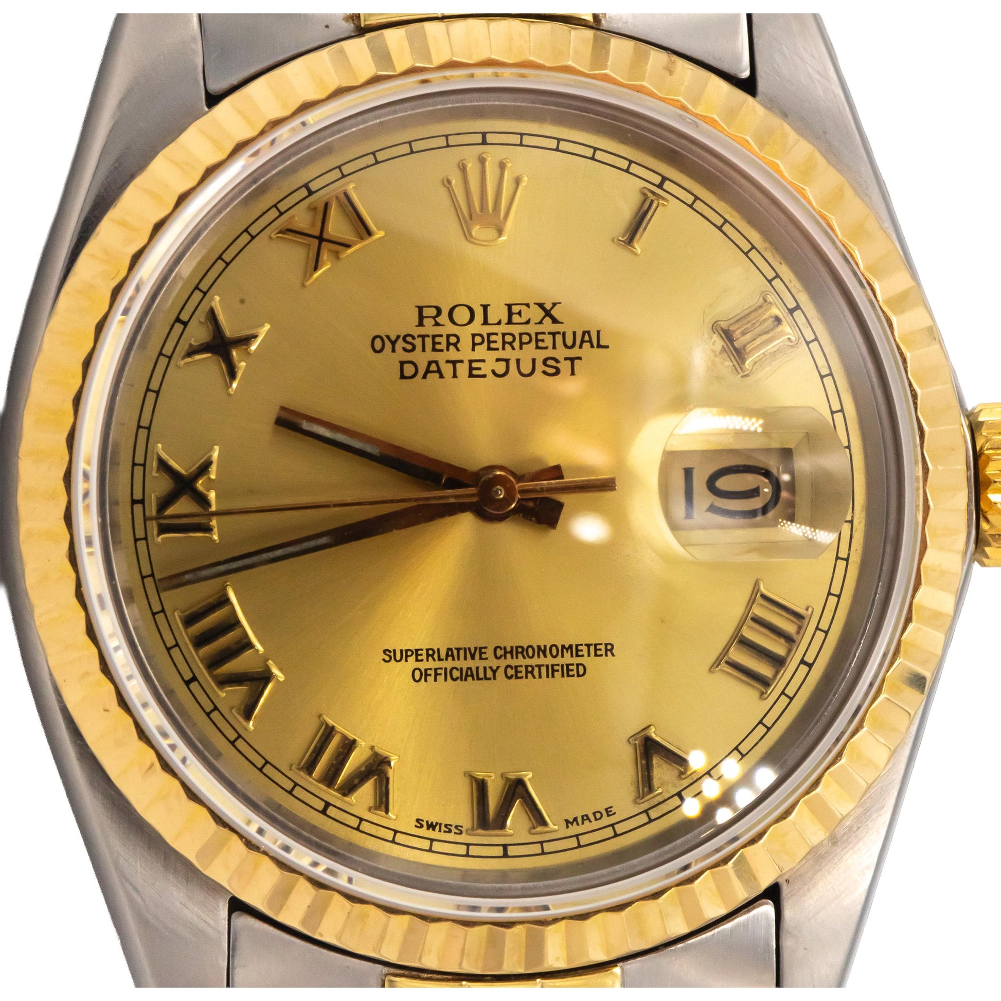 ROLEX Stainless Steel & 18k Yellow Gold 16013 Datejust 36mm Automatic Watch
