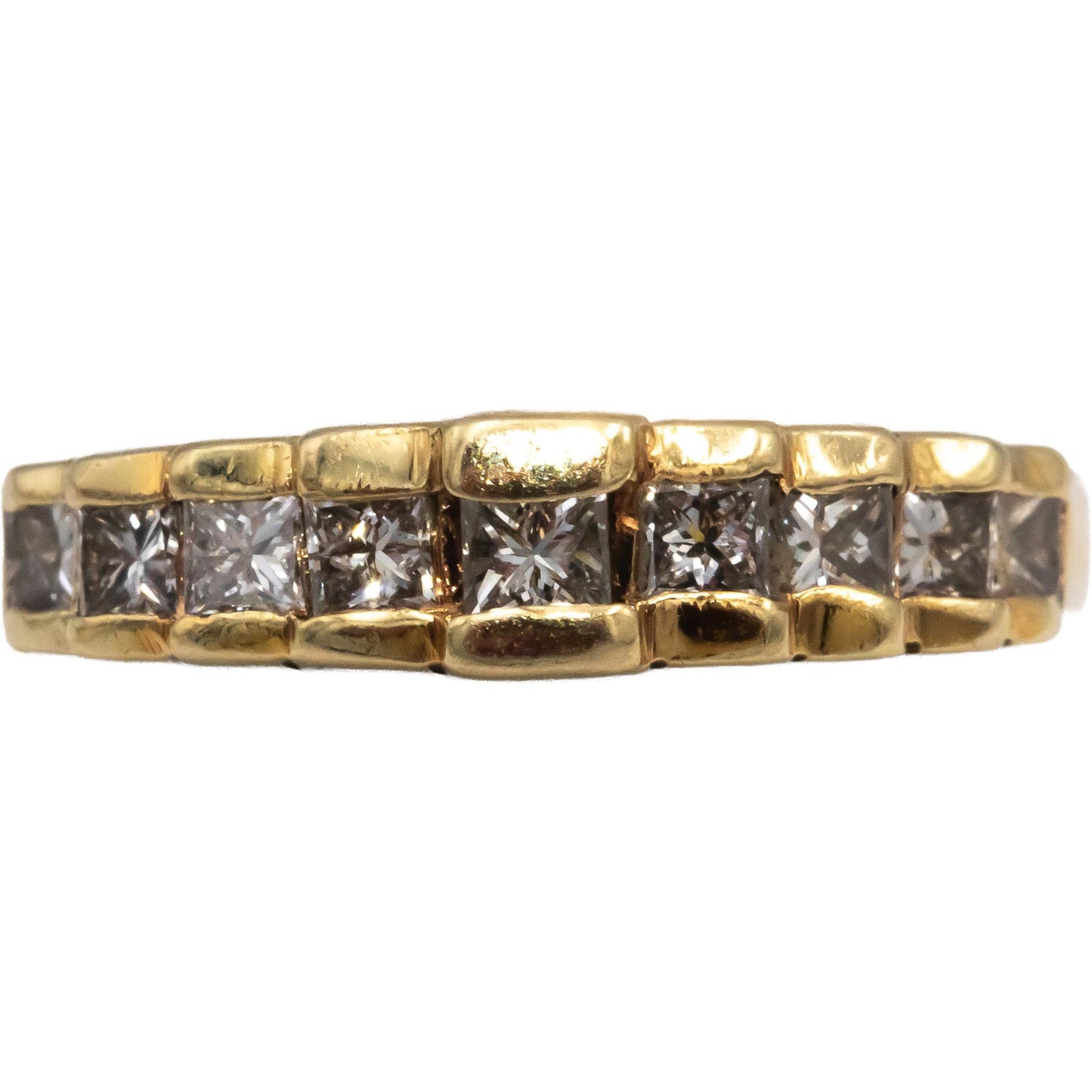 14k Yellow Gold VS Princess Cut Channel Set Diamond Band Ring 0.50CT Size 6.25
