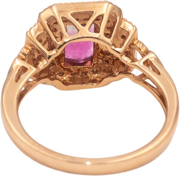 14k Rose Gold Bi-Color Tourmaline & Diamond Cocktail Ring 1.18CT Size 7