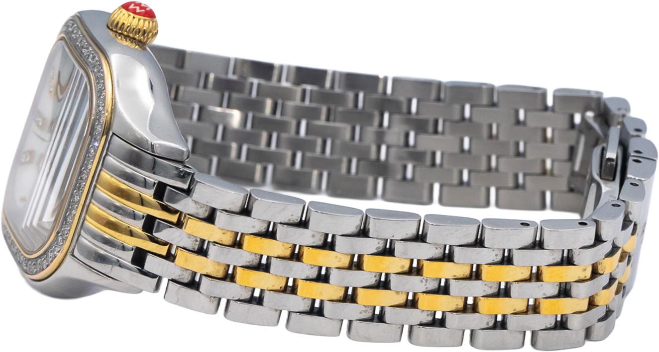 MICHELE Meggie Two-Tone 18k Gold Plate Diamond MOP Dial Quartz Ladies Watch