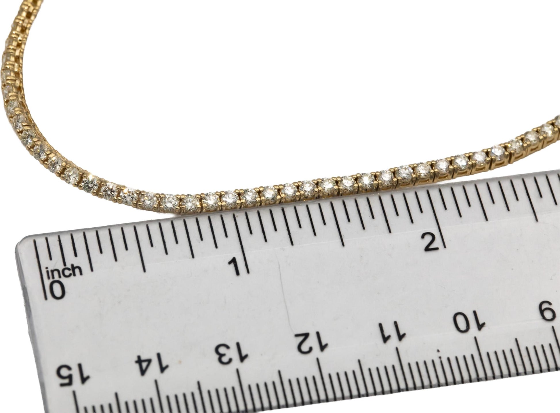 14k Yellow Gold VS Round Diamond Tennis Necklace 7.98CT