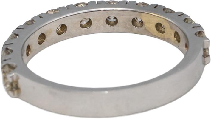 18k White Gold Round Diamond Band Ring 1.28CT Size 7.5