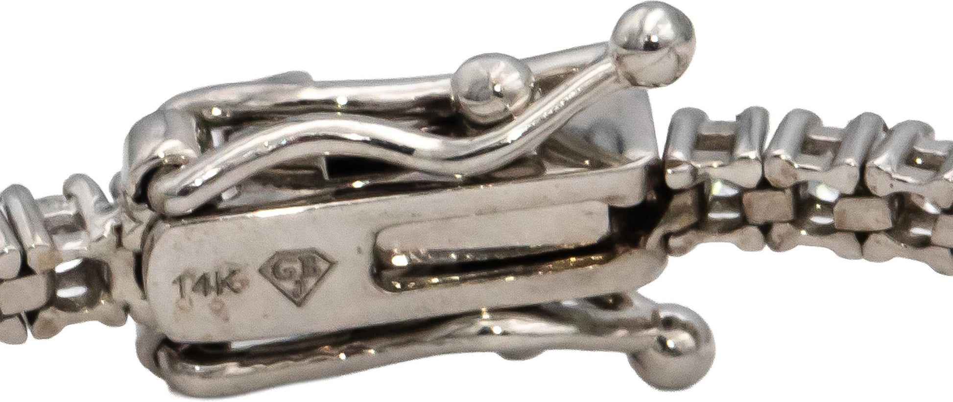 14k White Gold Round Diamond Tennis Bracelet 1.62CT
