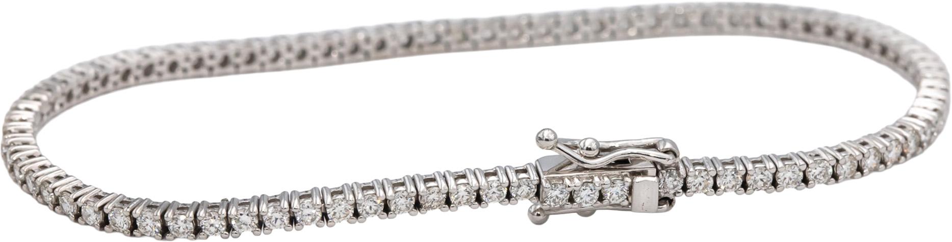 14k White Gold VS Round Diamond Tennis Bracelet 2.08CT