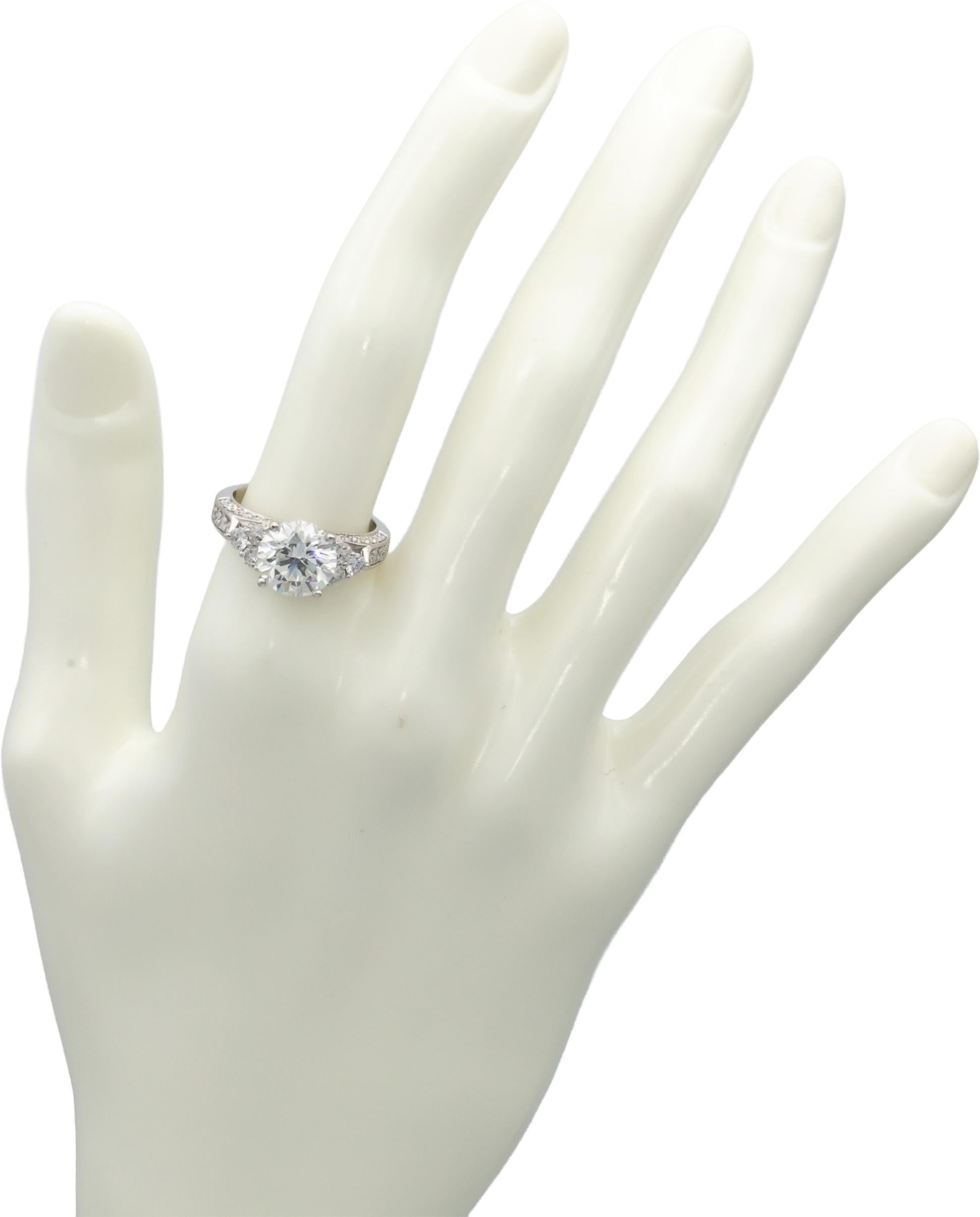 GIA Certified 18k White Gold Diamond Engagement Ring 3.91CT w/ 3.13CT Center