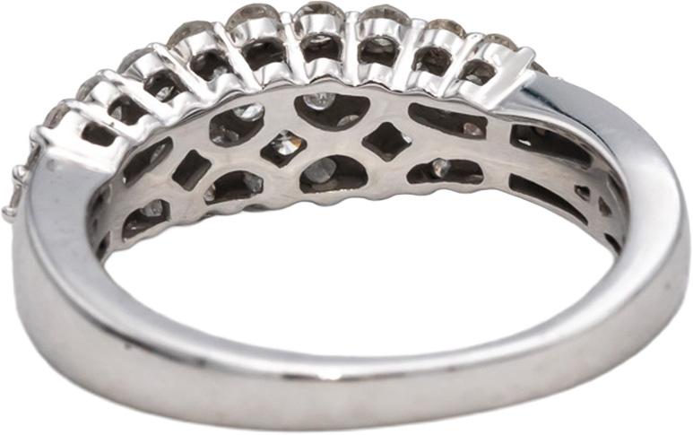 10k White Gold Round Diamond Cluster Band Ring 0.75CT Size 7