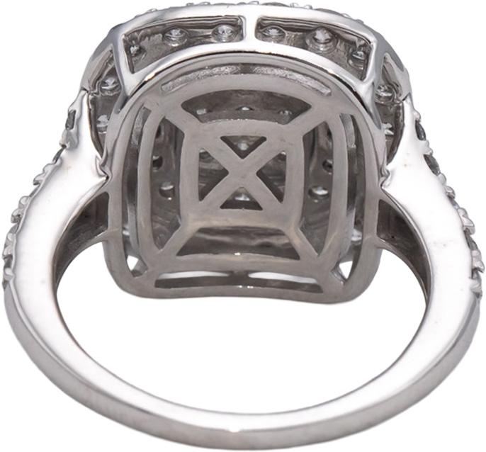 10k White Gold Round Diamond Cluster Cocktail Ring 2.0CT Size 7