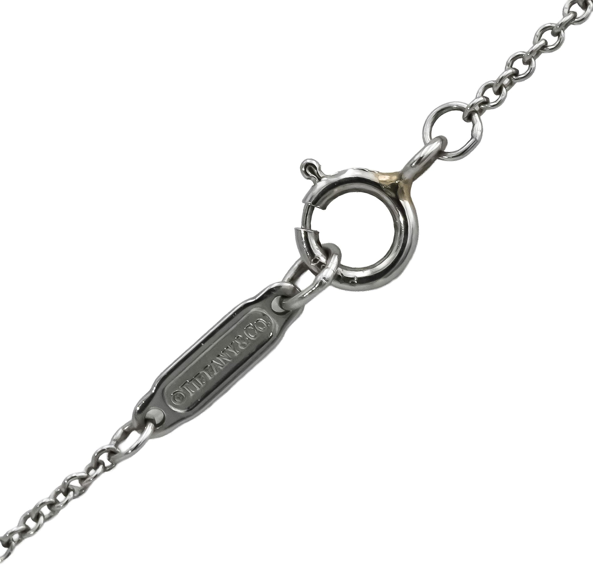 TIFFANY & CO. Platinum VS Round Diamond Paper Flowers Pendant Necklace 0.10CT
