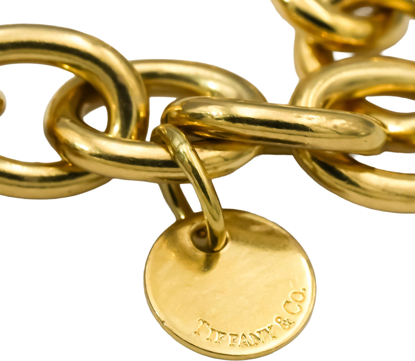 TIFFANY & CO. 18k Yellow Gold 1837 Lock Circle Chain Link Bracelet