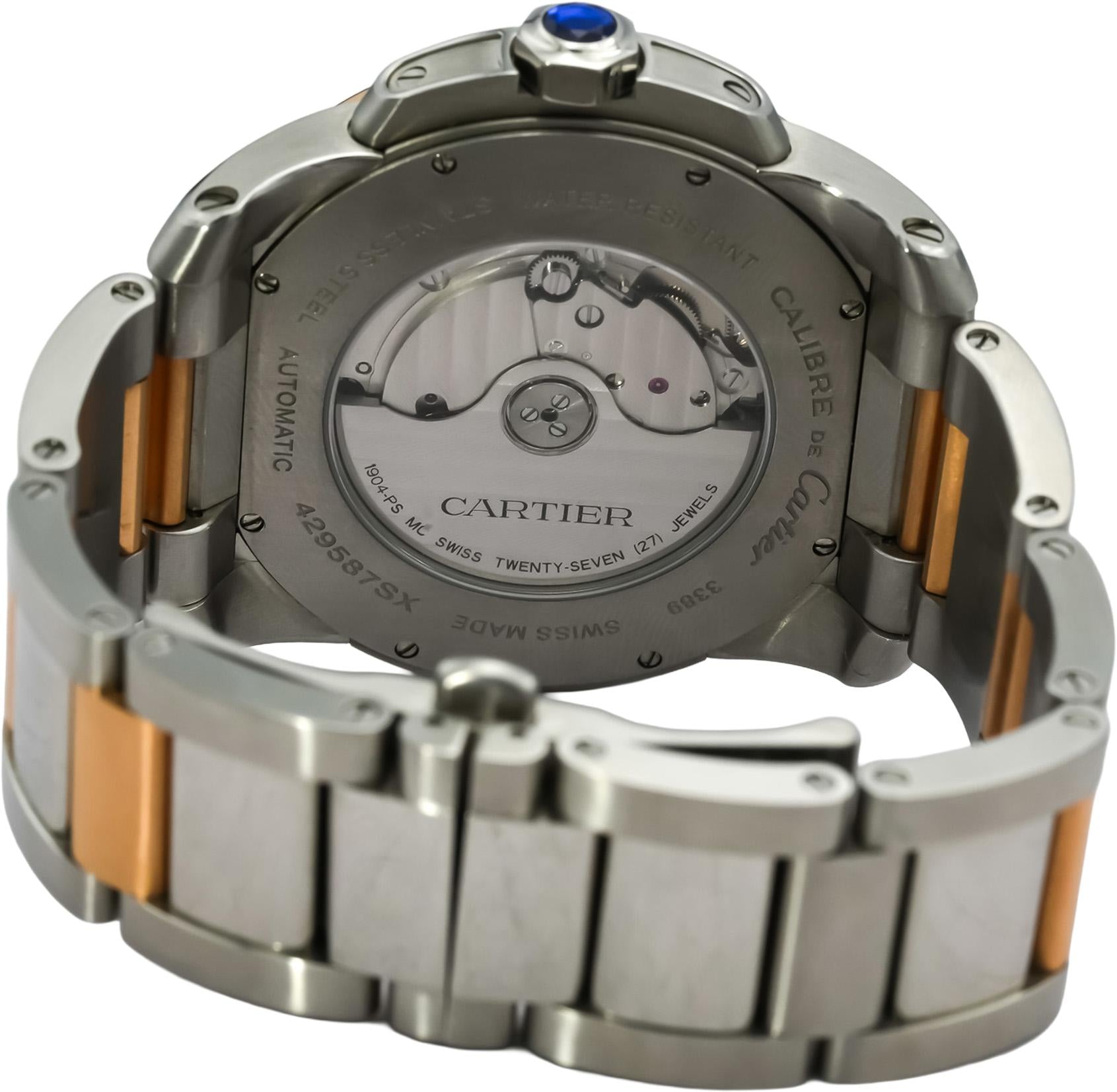 CARTIER 18k Rose Gold Stainless Steel Calibre De Cartier 3389 Automatic Watch