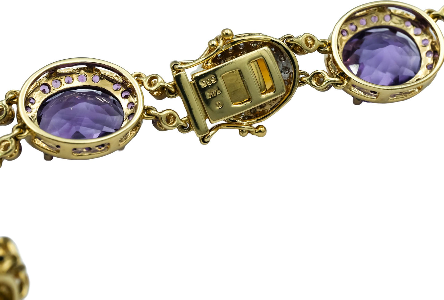 14k Yellow Gold Assorted Gemstone and Diamond Fancy Link Necklace 91.0CTW