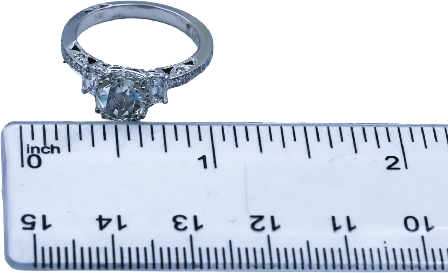 GIA Cert. TACORI 18k White Gold Diamond Engagement Ring 1.46CT w/ 1.01CT Center
