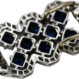 Vintage Antique Platinum VS Diamond and Sapphire Pendant 5.10CT