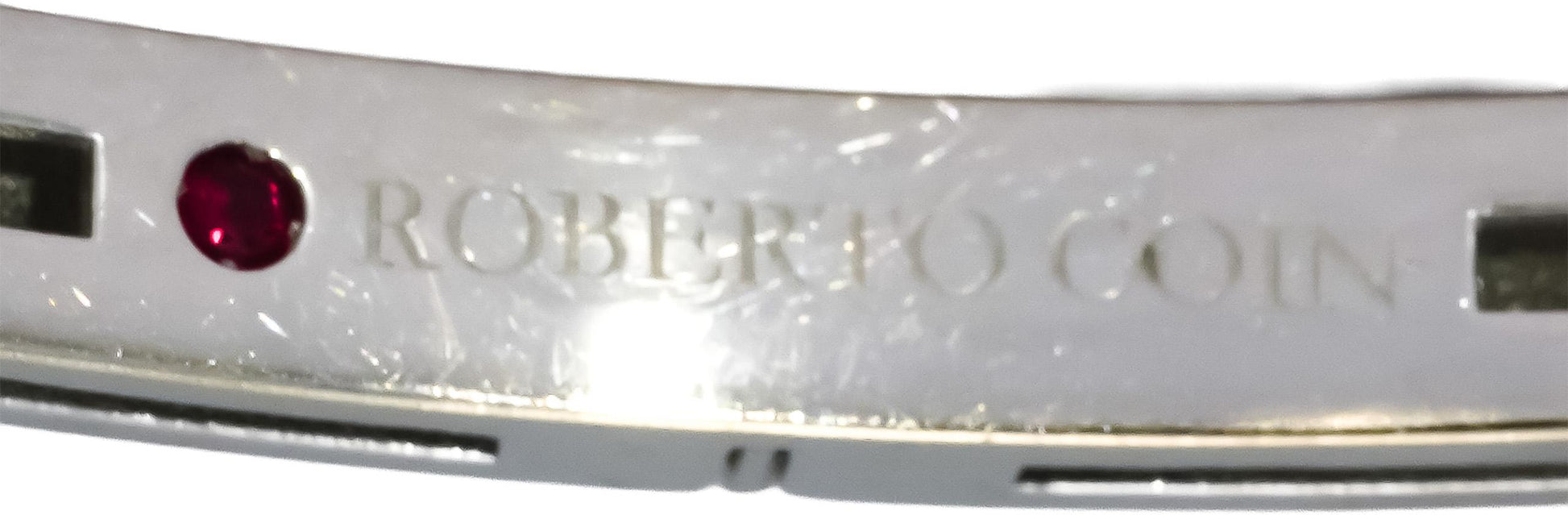 ROBERTO COIN 18k White Gold Diamond Love In Verona Bangle Bracelet .15CT