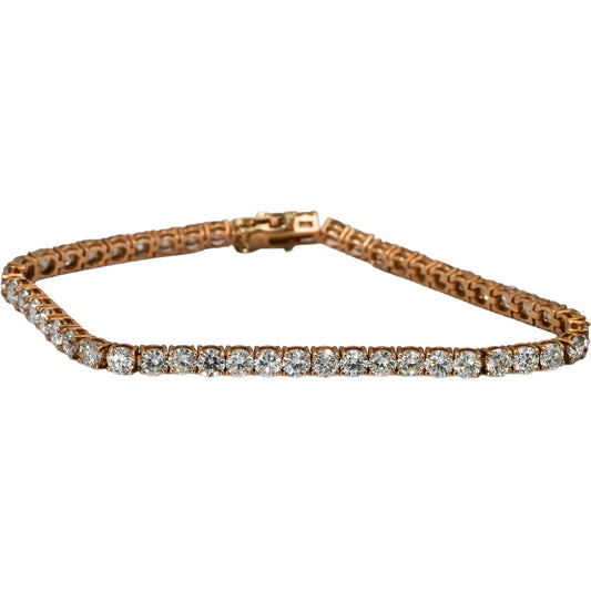 10k Rose Gold Round Diamond Tennis Bracelet 9.37CT