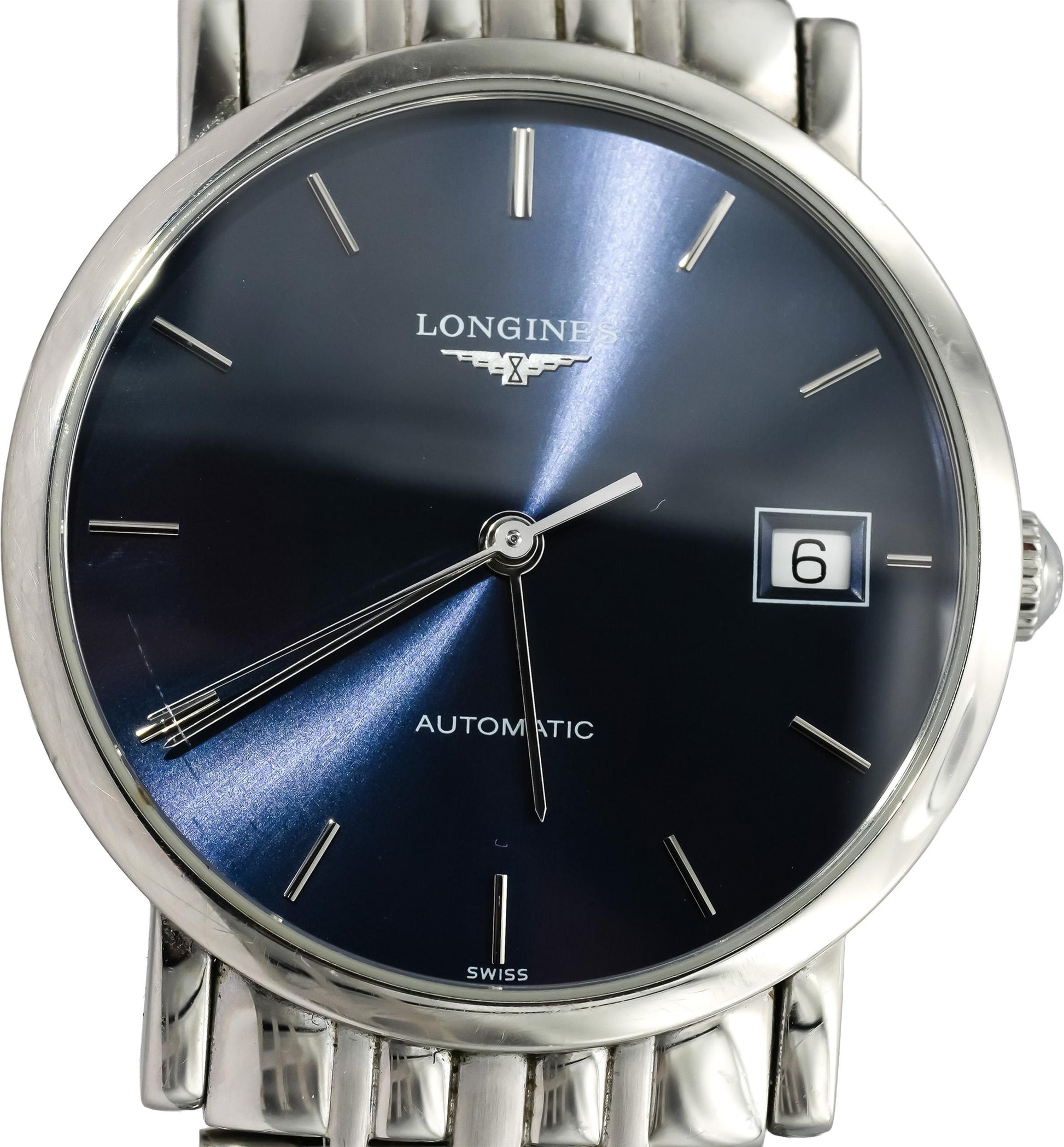 LONGINES Stainless Steel Elegant Collection Blue Dial Automatic Watch w/ B & P