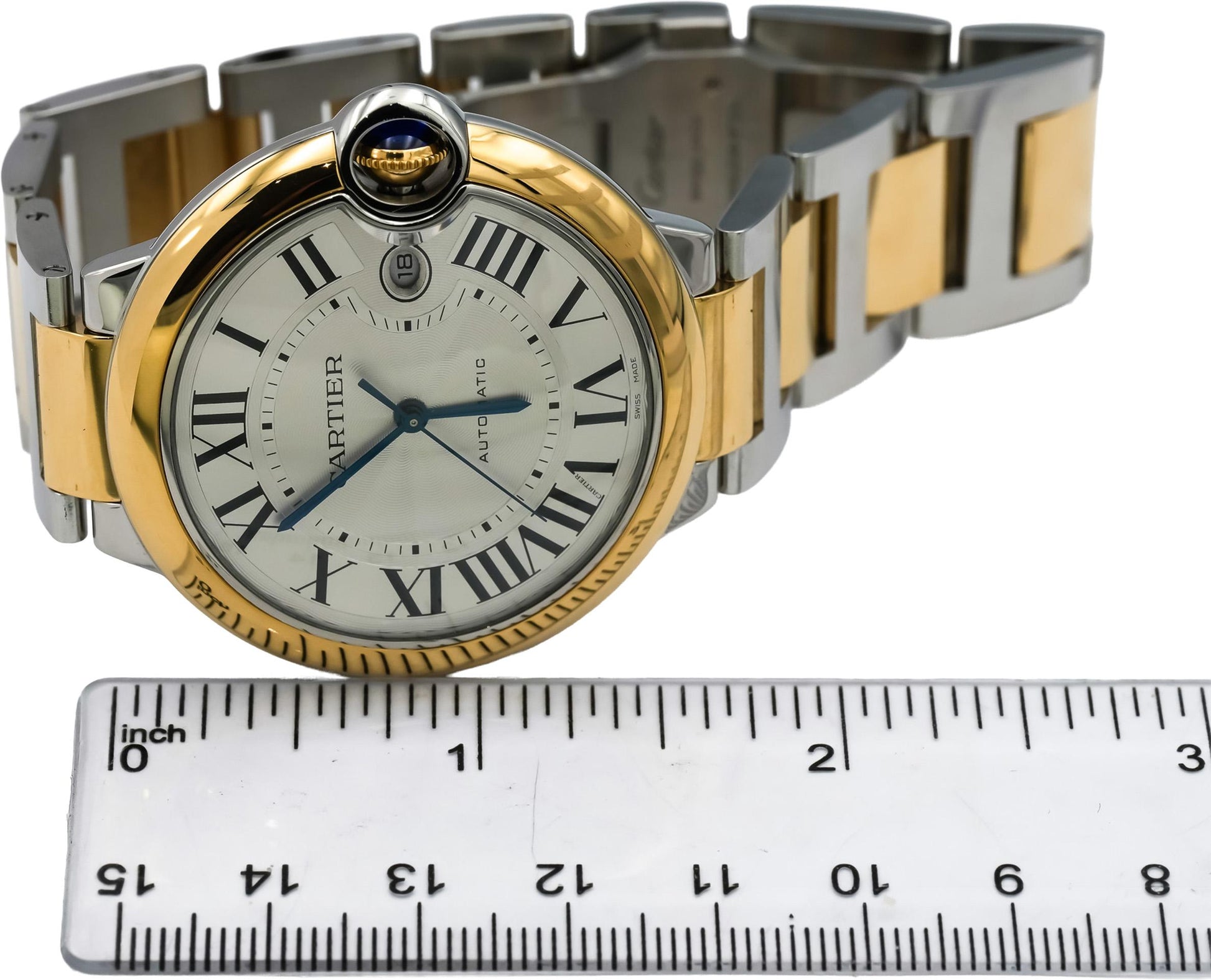 CARTIER 18k Gold Stainless Steel Ballon Bleu Automatic Watch Ref W2BB0039
