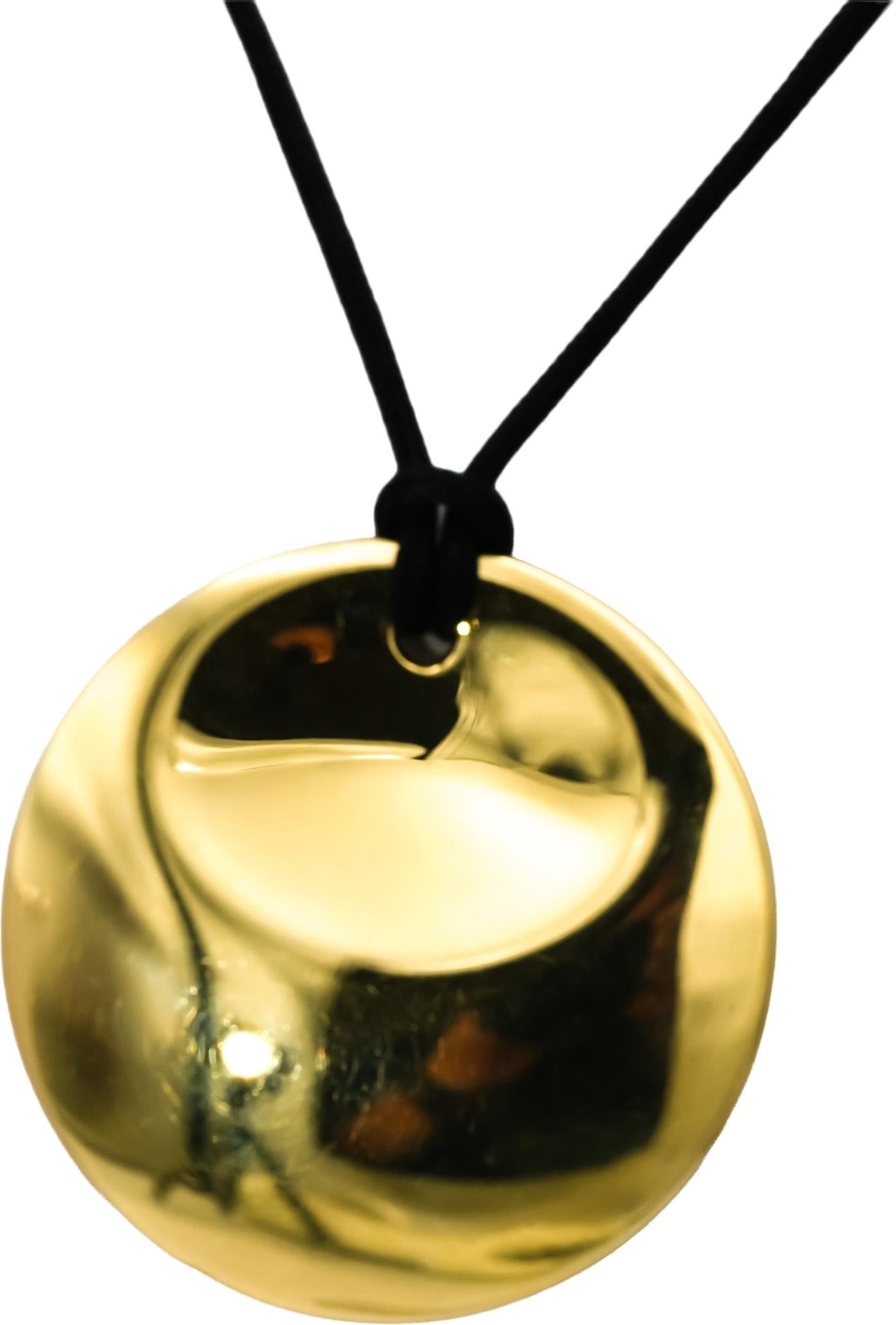 TIFFANY & CO. 18k Yellow Gold Elsa Peretti Round Disc Pendant Necklace