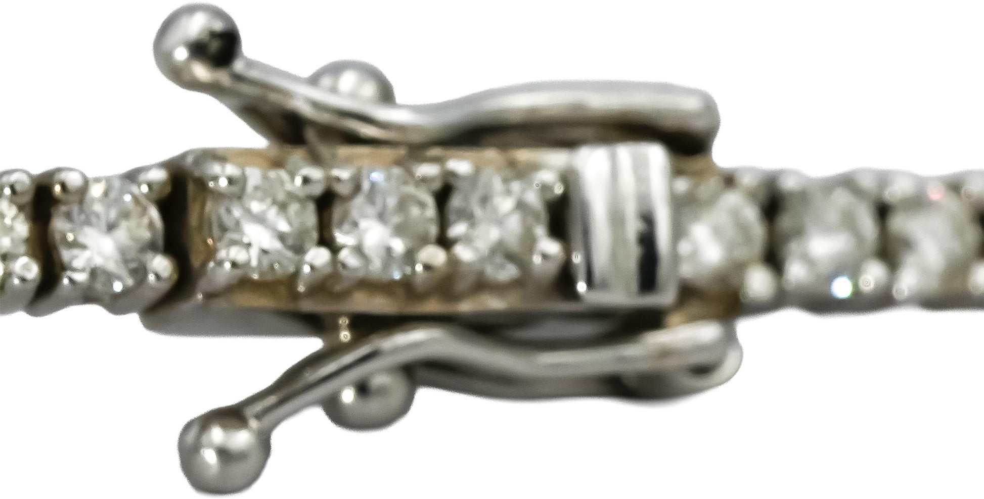 14k White Gold Round Diamond Tennis Bracelet 2.25CT