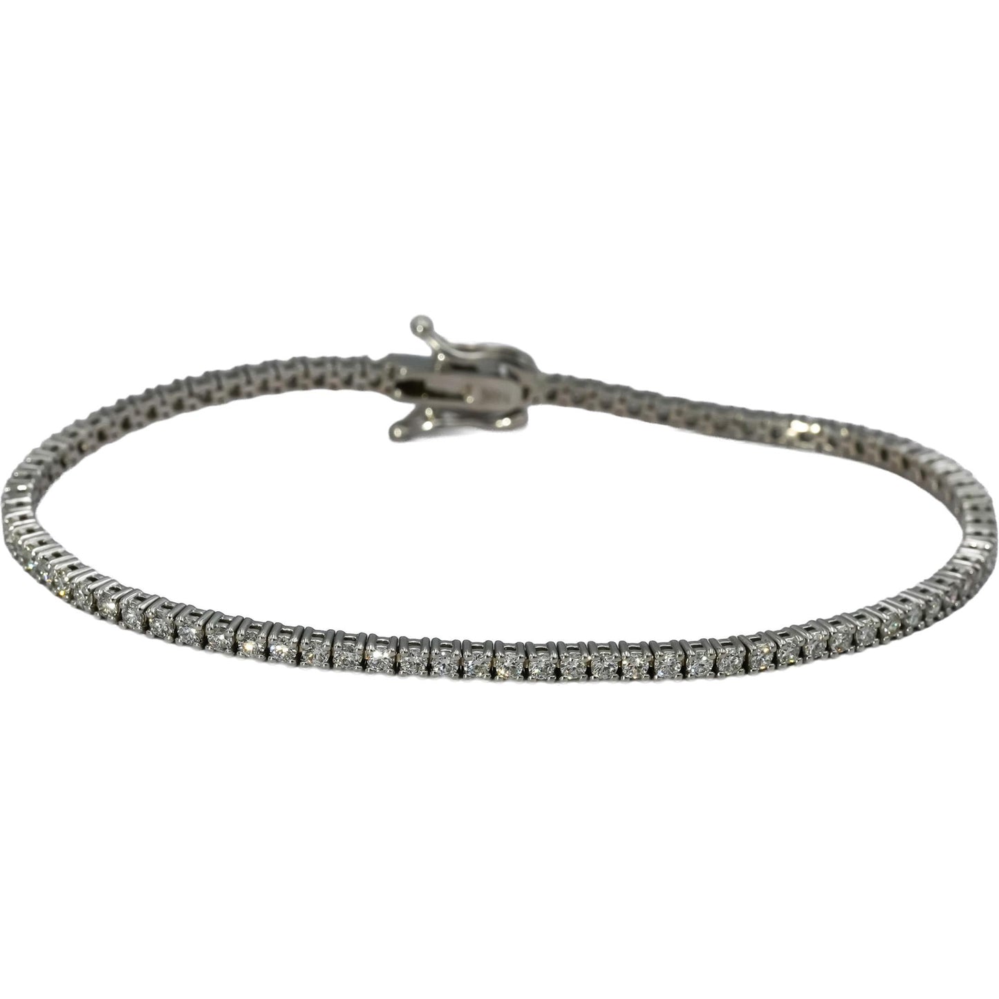 14k White Gold VS Round Diamond Tennis Bracelet 2.04CT