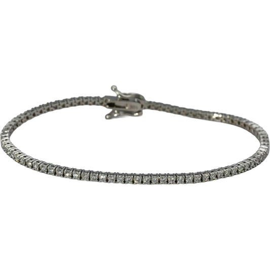 14k White Gold VS Round Diamond Tennis Bracelet 2.04CT