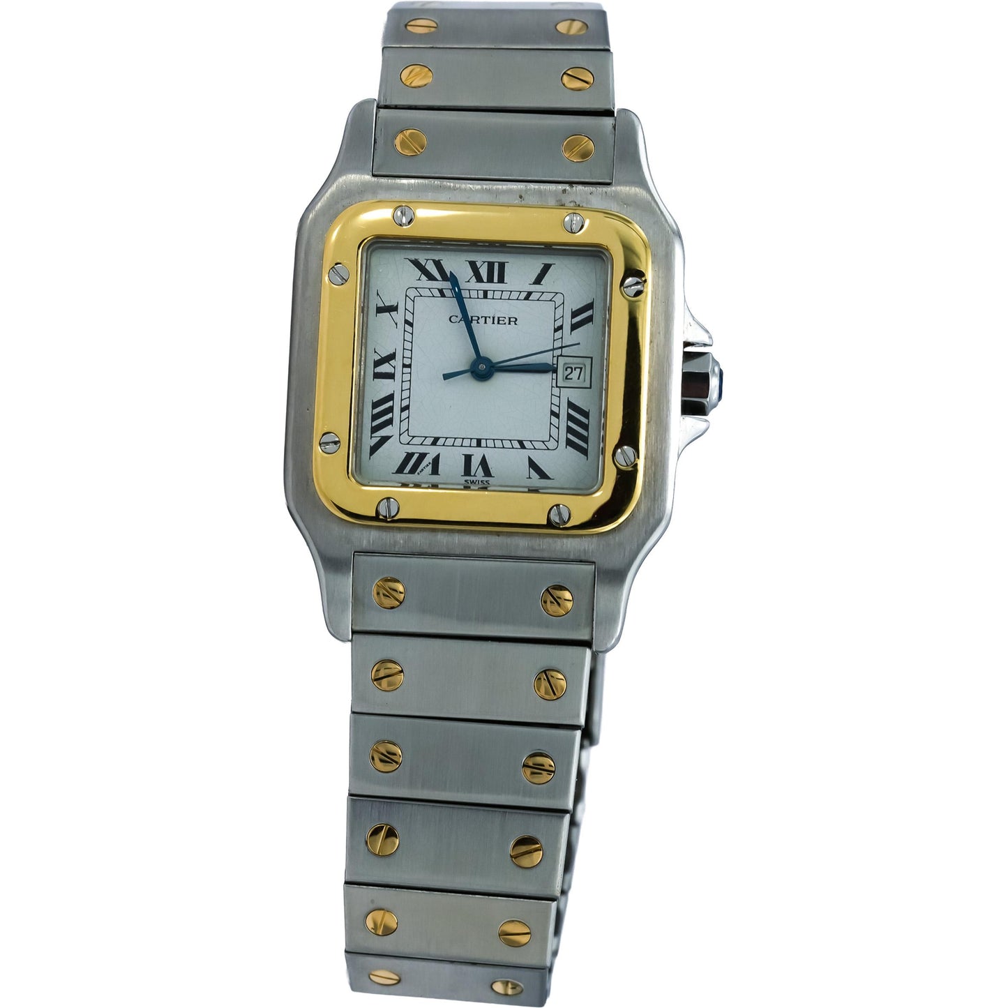 CARTIER Stainless Steel 18k Gold Santos 29mm Quartz Watch Ref. AC23.80