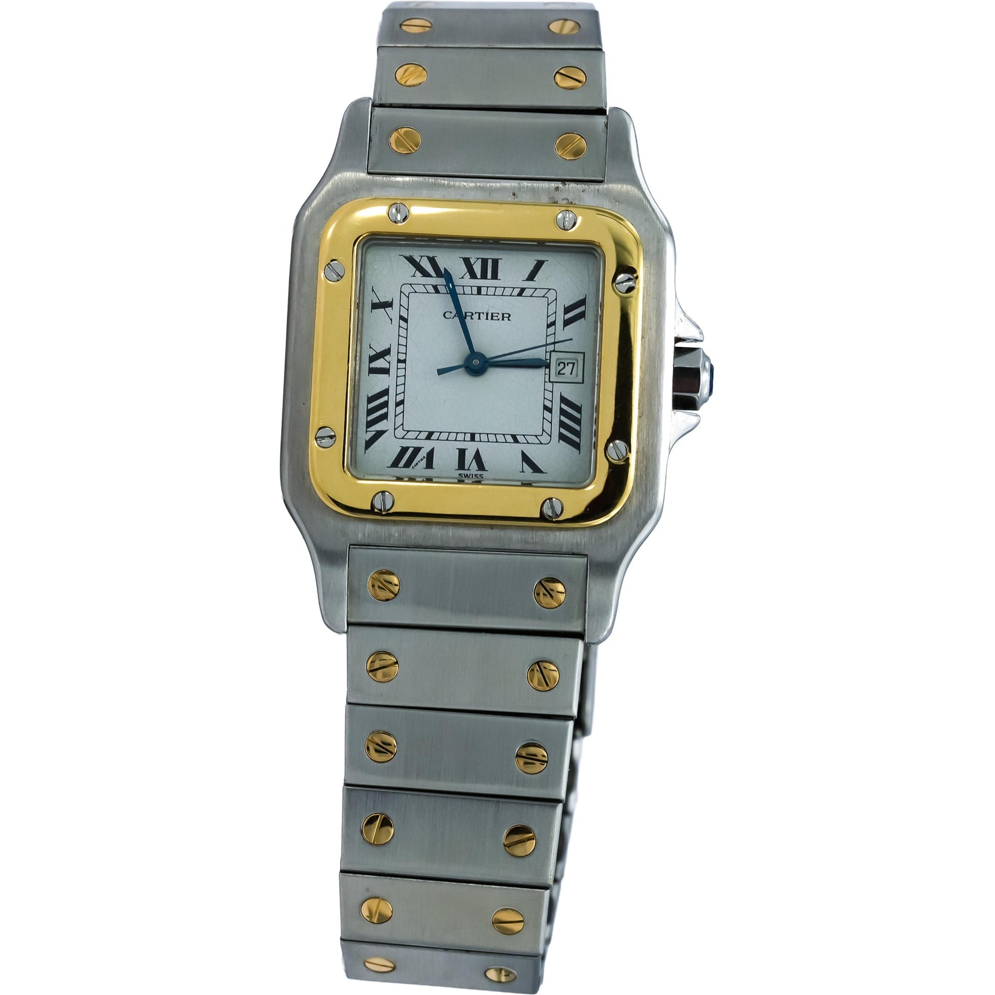 CARTIER Stainless Steel 18k Gold Santos 29mm Quartz Watch Ref. AC23.80