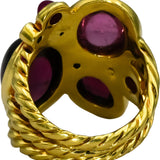 DAVID YURMAN 18k Yellow Gold Tourmaline Garnet Ruby Diamond Mosaic Ring Sz. 5.75